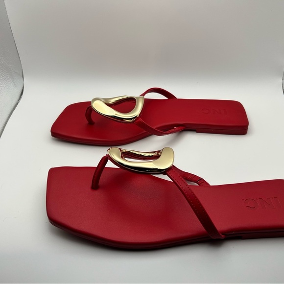 I.N.C Red Sandals with Gold Accents Red Zenith - Picture 4 of 5